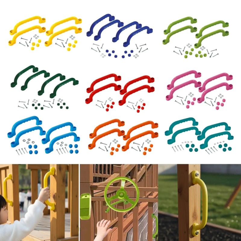 Kids Outdoor Climbing Frame - 4 قطع من مقابض إطار التسلق،