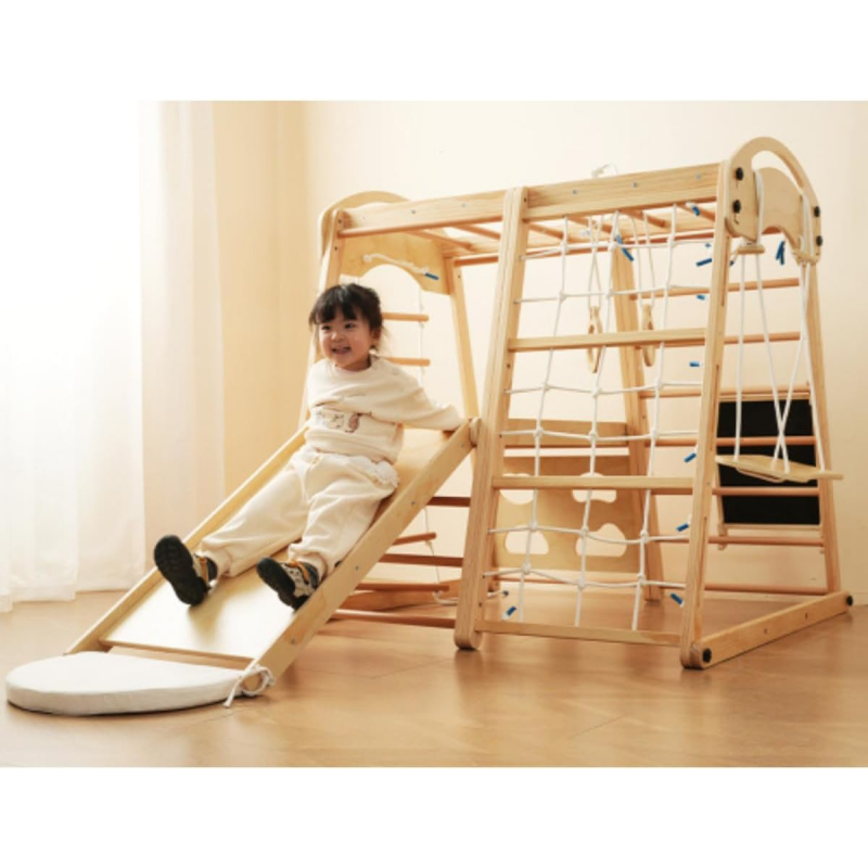 Kids Outdoor Climbing Frame - زحليقة خشبية داخلية، ملعب داخلي للأطفال،