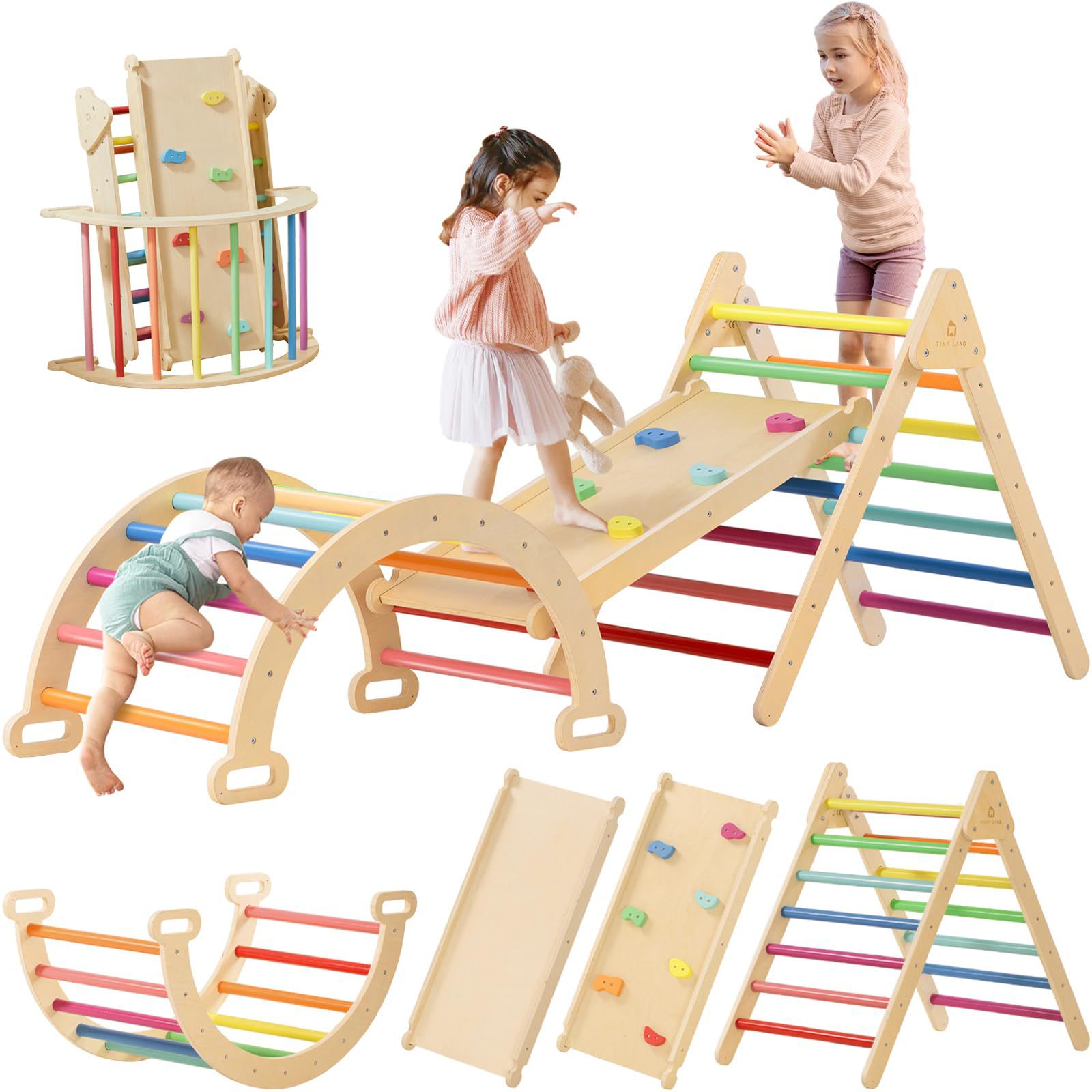 Kids Outdoor Climbing Frame - إطار تسلق متعدد الاستخدامات من الخشب