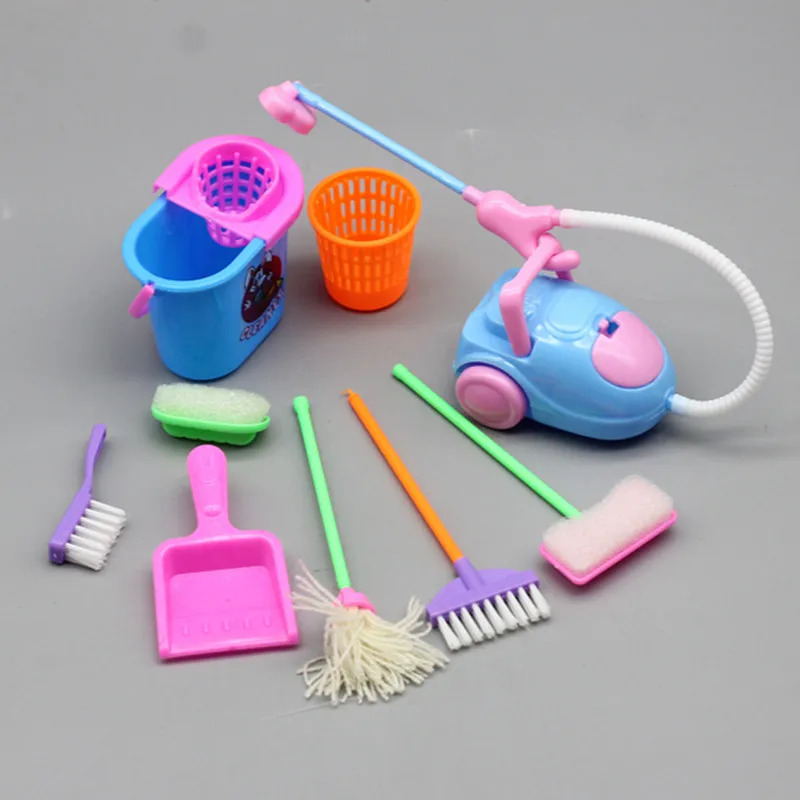 9 قطعة لوازم تنظيف بيت الدمية  - مراجعة Kids Outdoor Broom وسعره