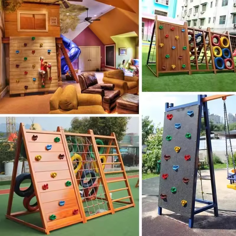 10 قطع من ألواح تسلق الصخور مع - مراجعة Kids Outdoor Climbing Frame وسعره