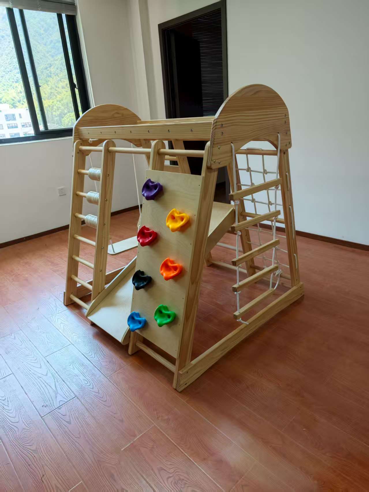 إطار تسلق خشبي للأطفال مع سلال - مراجعة Kids Outdoor Climbing Frame وسعره