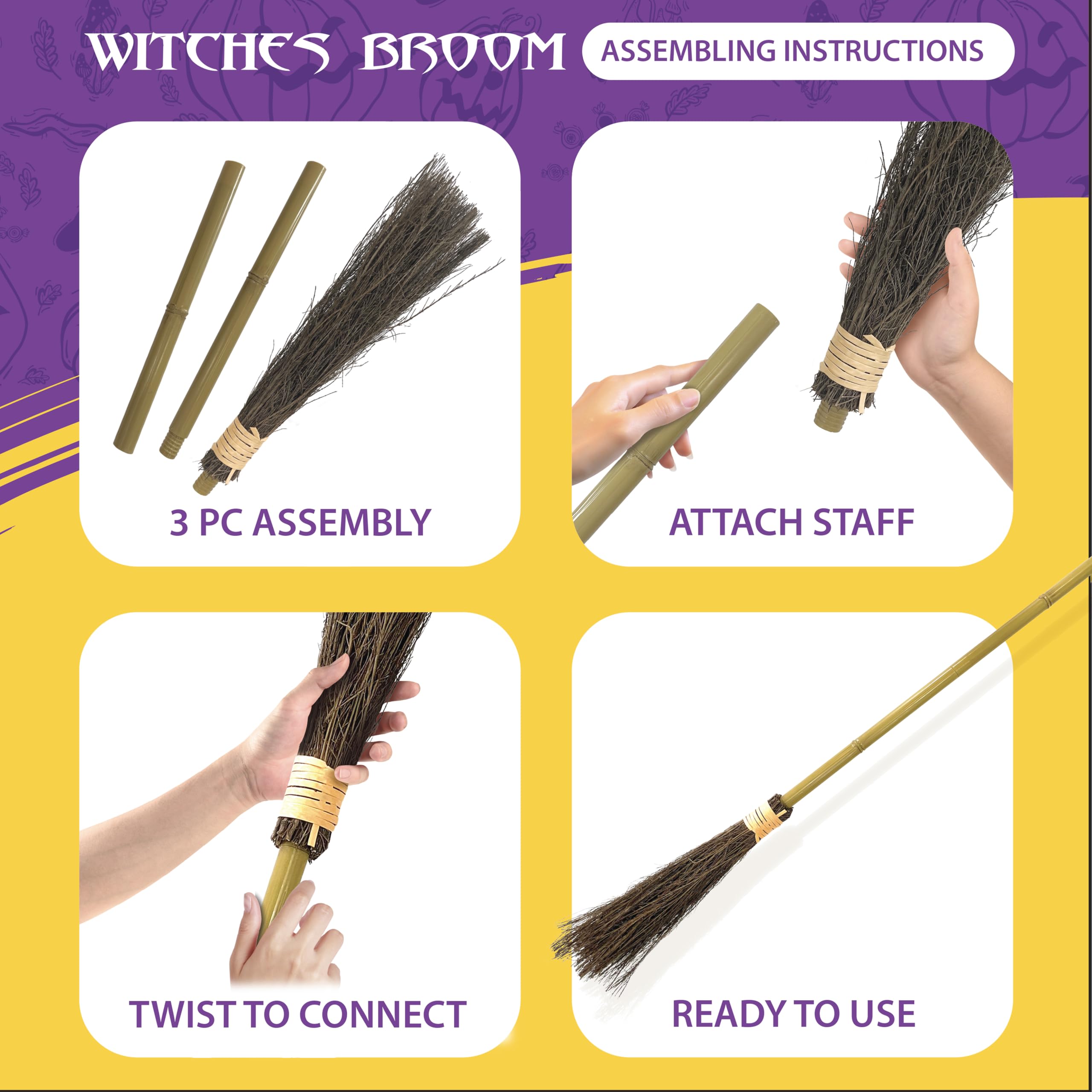 مكنسة ساحرة من الخيزران بطول 4 - مراجعة Kids Outdoor Broom وسعره